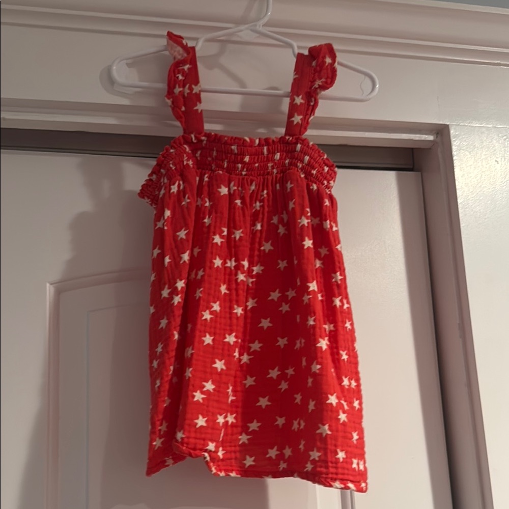 Cat & Jack Red and White Ruffled Tank Top